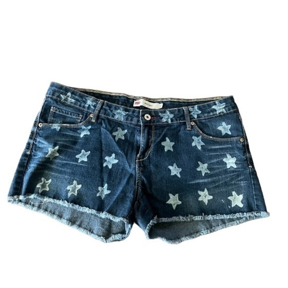 Levi's Dark Blue Star Print Denim Shorts